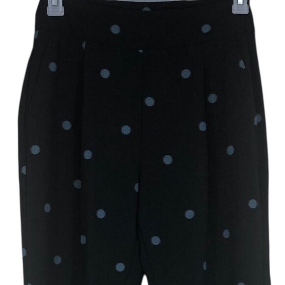 NWOT Women’s Zara Black w/Blue Polkadots Pants, Business Casual, Officecore SZ M - Picture 3 of 11